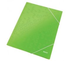 Kartónový obal lesklý s gumičkou Leitz WOW zelený