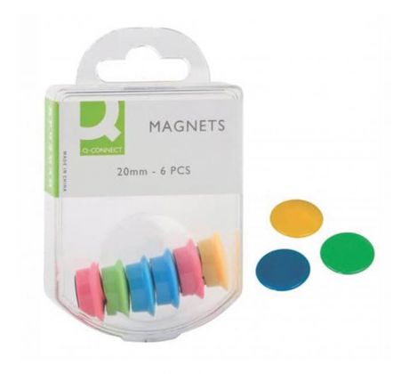 Magnety Q-CONNECT 20mm mix farieb 6 ks