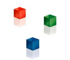 Magnety extra silné na sklenené tabule, kocka, farebné, 3 ks