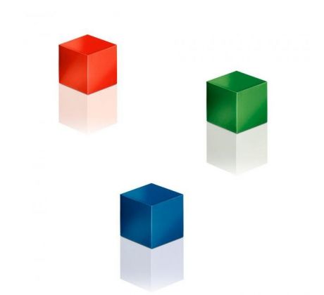 Magnety extra silné na sklenené tabule, kocka, farebné, 3 ks