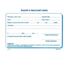 Tlačivo Žiadosť o pracovné voľno, A6, 100 listov