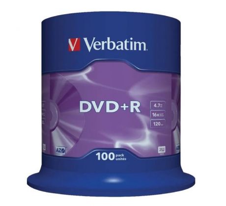 Verbatim DVD+R 16x 4,7GB cake 100 ks