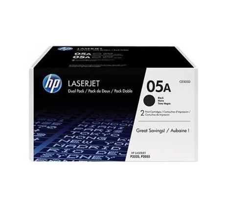 TONER HP CE505D Čierny P2035 P2055d/dn Dvojbalenie (2x 2300 str.) (CE505D)