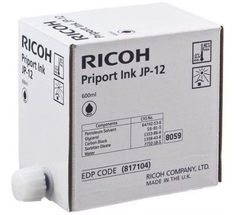 toner ink RICOH Typ JP12 BK Priport JP 1210/1215/1250/1255, DX 3240/3440 (817104)