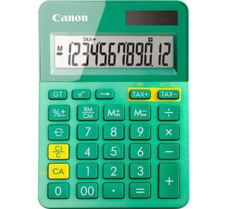 stolová kalkulačka CANON LS-123K tyrkysová, 12 miest, solárne napájanie + batérie (9490B015)