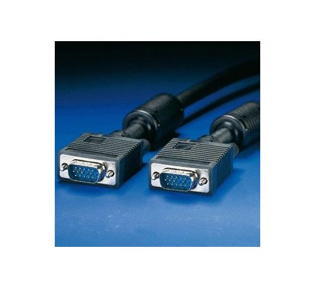 kábel VGA prepojovací 15M/15M 5m, CABLEXPERT 2x feritové tienenie *premium quality (CC-PPVGA-5M-B)