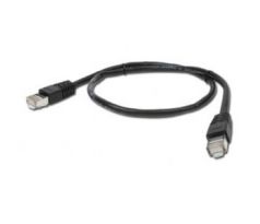 Black patch cord CAT6, molded strain relief, 50u" plugs, 3m (PP6-3M/BK)