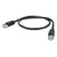 Black patch cord CAT6, molded strain relief, 50u" plugs, 3m (PP6-3M/BK)
