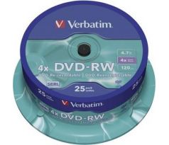 DVD-RW VERBATIM 4,7GB 4X 25ks/cake (43639)