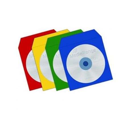 Farebná papierová obálka na 1CD 100ks/bal.s priehľ. okienkom, nelep. záložkou (CD Envelope)