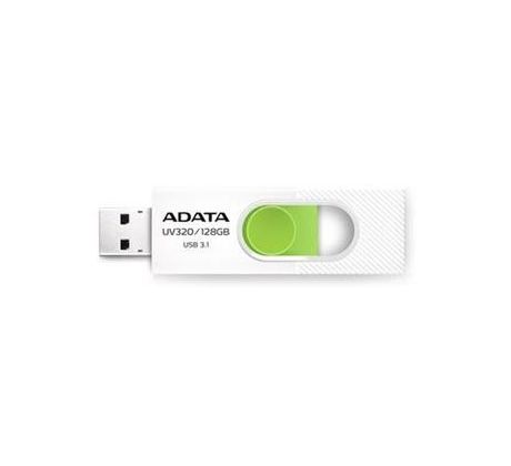 USB kľúč ADATA DashDrive™ Series UV320 128GB USB 3.1 flashdisk, výsuvný, biely+zelená (AUV320-128G-RWHGN)