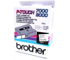 páska BROTHER TX241 čierne písmo, biela páska Tape (18mm) (TX241)