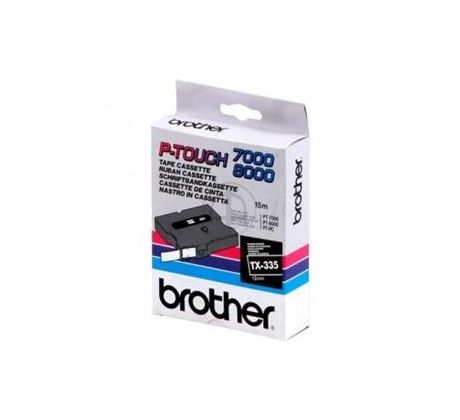 páska BROTHER TX335 biele písmo, čierna páska Tape (12mm) (TX335)