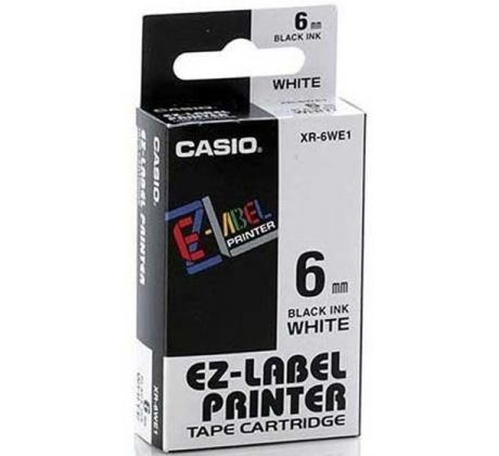 páska CASIO XR-6WE1 Black On White Tape EZ Label Printer (6mm) (XR-6WE1)