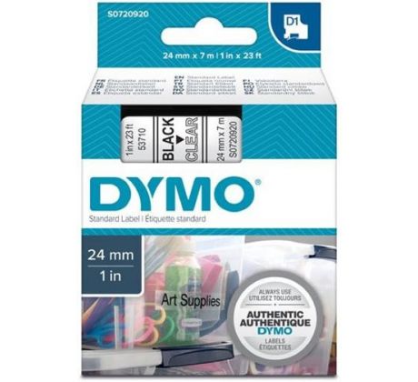 páska DYMO 53710 D1 Black On Transparent Tape (24mm) (S0720920)