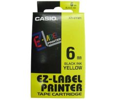 páska CASIO XR-6YW1 Black On Yellow Tape EZ Label Printer (6mm) (XR-6YW1)