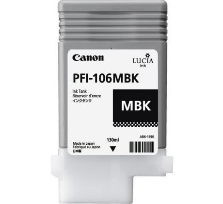 kazeta CANON PFI-106MBK Matte Black pre iPF 6300/6300s/6350/6400/6400s/6450 (130ml) (6620B001)