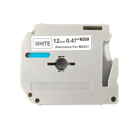 alt. páska Ecodata pre BROTHER MK-231 - čierne písmo, biela páska Tape (12mm) (ECO-MK-231)