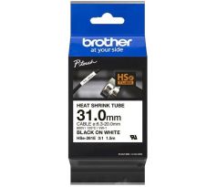 zmršťovacia bužírka BROTHER HSe261E čierne písmo, biela bužírka TUBE (31mm) (HSE261E)