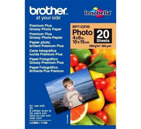 papier BROTHER BP71 foto lesklý 10x15/20ks (BP71GP20)