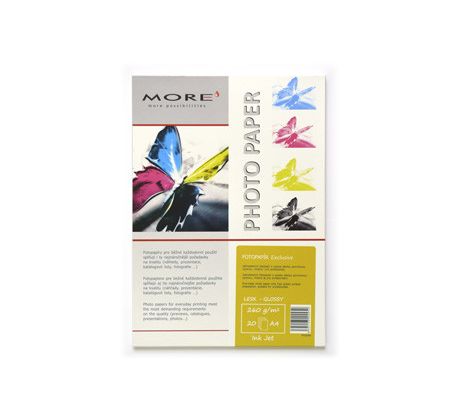 papier MORE EXCLUSIVE fotolesklý 20ks/A4 260g inkjet (M10540)