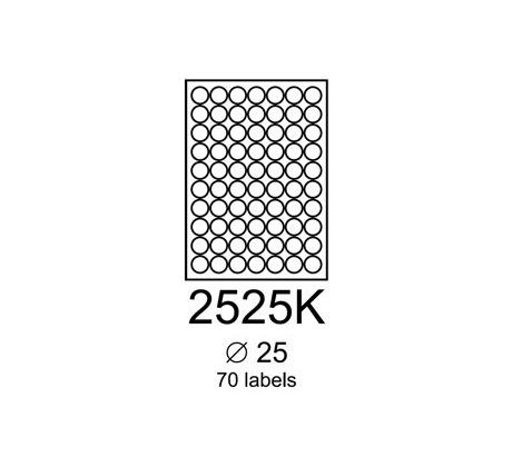 etikety RAYFILM 25mm kruh lesklé transparentné samolepiace inkjet R04662525KB-LCUT (50 list./A4) (R0466.2525KB-LCUTA4)