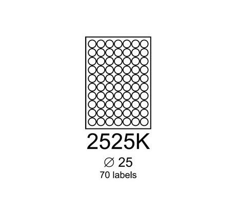 etikety RAYFILM 25mm kruh lesklé transparentné samolepiace inkjet R04662525KB-LCUT (50 list./A4) (R0466.2525KB-LCUTA4)