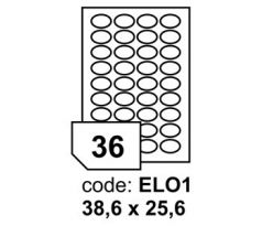 etikety RAYFILM 38,6x25,6 (oval) univerzálne biele R0100ELO1A (100 list./A4) (R0100.ELO1A)