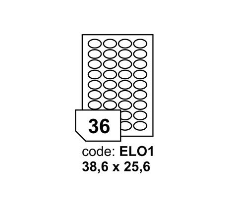 etikety RAYFILM 38,6x25,6 (oval) univerzálne biele R0100ELO1A (100 list./A4) (R0100.ELO1A)