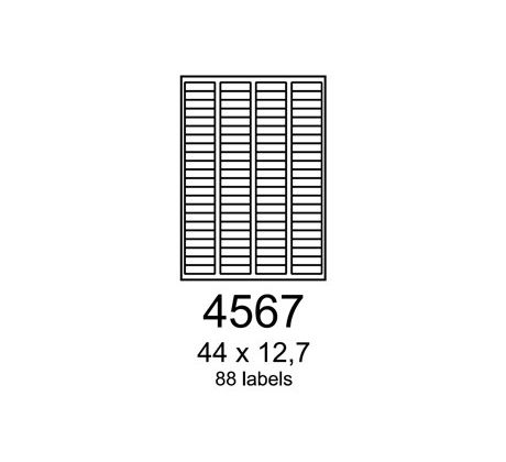 etikety RAYFILM 44x12,7 univerzálne biele R01004567A (100 list./A4) (R0100.4567A)