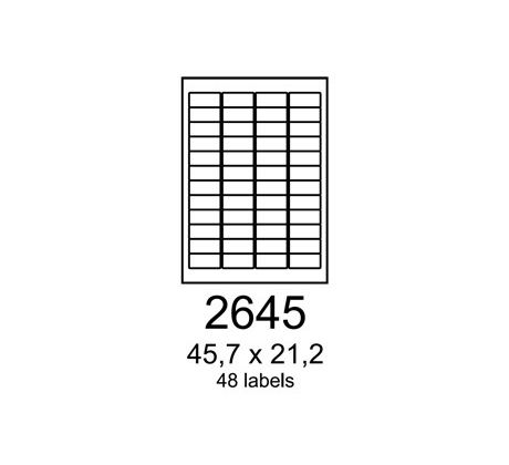 etikety RAYFILM 45,7x21,2 univerzálne biele R01002645A (100 list./A4) (R0100.2645A)
