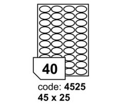 etikety RAYFILM 45x25 (oval) univerzálne biele R01004525A (100 list./A4) (R0100.4525A)