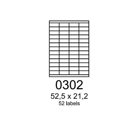 etikety RAYFILM 52,5x21,2 univerzálne biele R01000302A (100 list./A4) (R0100.0302A)