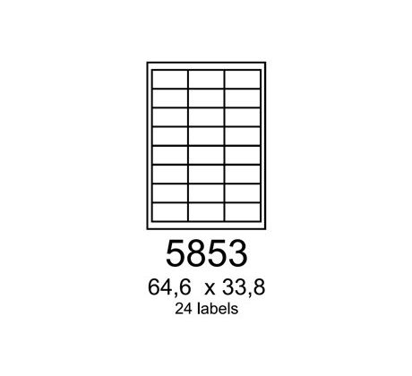 etikety RAYFILM 64,6x33,8 univerzálne biele R01005853A (100 list./A4) (R0100.5853A)