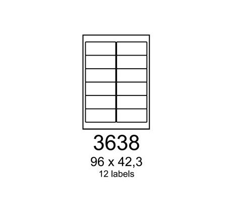etikety RAYFILM 96x42,3 univerzálne biele R01003638A (100 list./A4) (R0100.3638A)