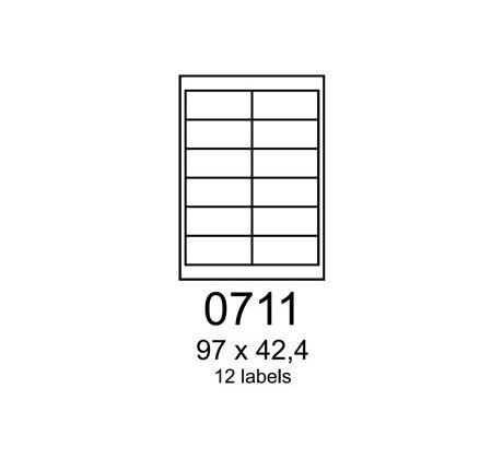 etikety RAYFILM 97x42,4 univerzálne biele R01000711A (100 list./A4) (R0100.0711A)