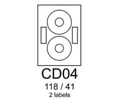 etikety RAYFILM CD04 118/41 univerzálne biele R0100CD04A (100 list./A4) (R0100.CD04A)