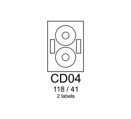 etikety RAYFILM CD04 118/41 univerzálne biele R0100CD04A (100 list./A4) (R0100.CD04A)