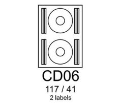 etikety RAYFILM CD06 117/41 univerzálne biele R0100CD06A (100 list./A4) (R0100.CD06A)