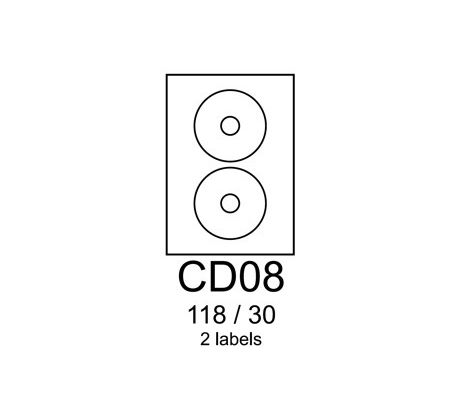 etikety RAYFILM CD08 118/30 univerzálne biele R0100CD08A (100 list./A4) (R0100.CD08A)