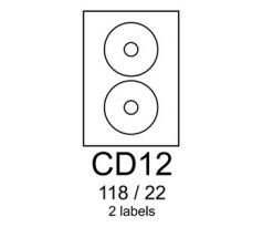 etikety RAYFILM CD12 118/22 univerzálne biele R0100CD12A (100 list./A4) (R0100.CD12A)
