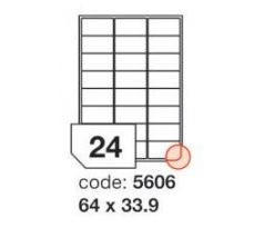 etikety RAYFILM 64x33,9 biele s odnímateľným lepidlom R01025606A (100 list./A4) (R0102.5606A)