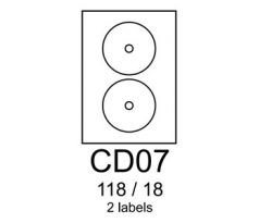 etikety RAYFILM CD07 118/18 univerzálne biele R0100CD07C (20 list./A4) (R0100.CD07C)