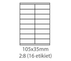 etikety Samolepiace 105x35 univerzálne biele 16ks/A4 (100 listov A4/bal.) (ECO-10503500)