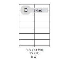 etikety Samolepiace 105x41 univerzálne biele (100 listov A4/bal.) (ECO-10504100)