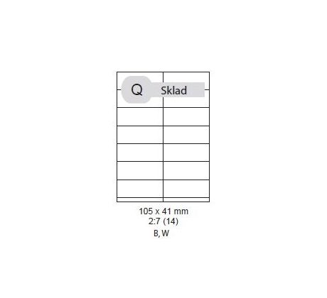 etikety Samolepiace 105x41 univerzálne biele (100 listov A4/bal.) (ECO-10504100)