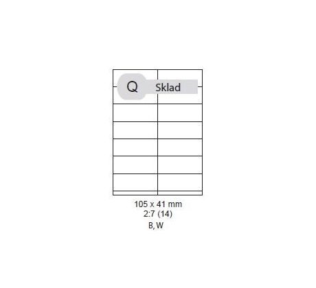 etikety ECODATA Samolepiace 105x41 univerzálne biele (100 listov A4/bal.) (ECO-10504100)