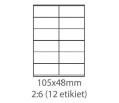 etikety samolepiace 105x48 univerzálne biele 12ks/A4 (100 listov A4/bal.) (ECO-10504800)