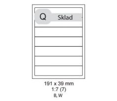 etikety Samolepiace 191x39 univerzálne biele (1000 listov A4/bal.) (ECO-191x39-1000)
