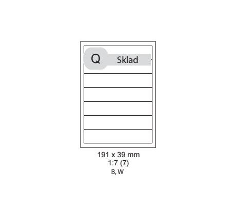 etikety Samolepiace 191x39 univerzálne biele (1000 listov A4/bal.) (ECO-191x39-1000)